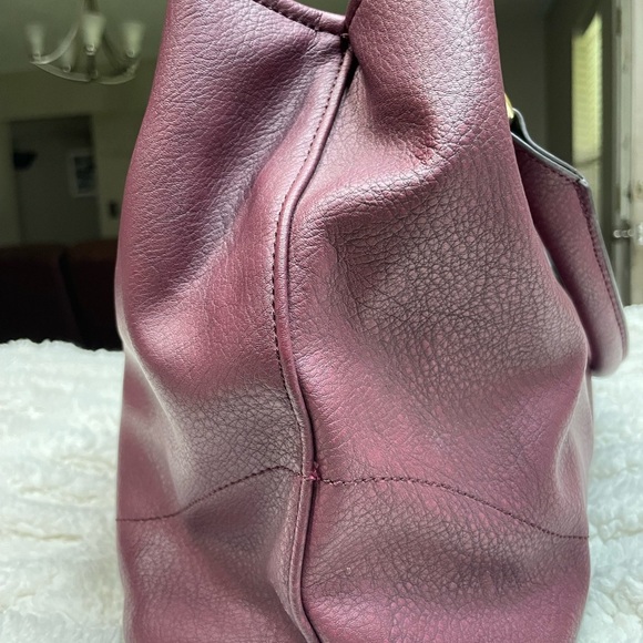 Nanette Lepore Burgundy Leather Tote Bag - Picture 6 of 13